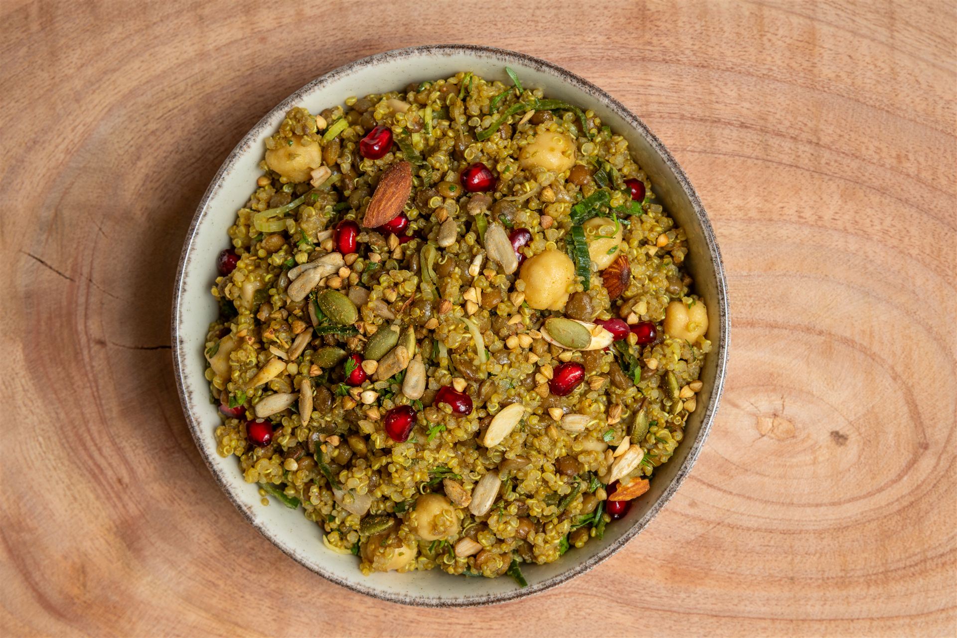Clean bowl with whole ingredients