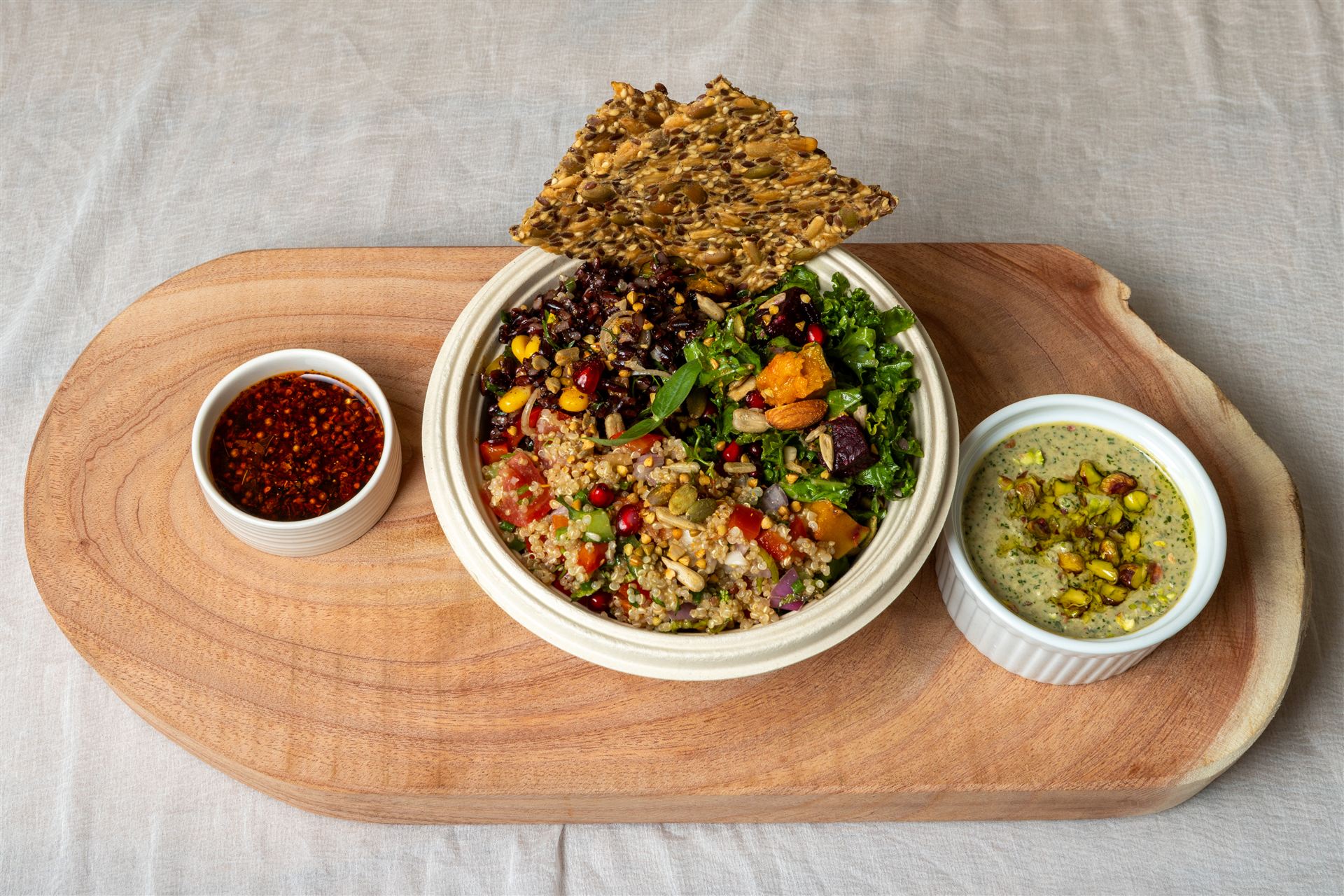 Gourmet bowl with crackers
