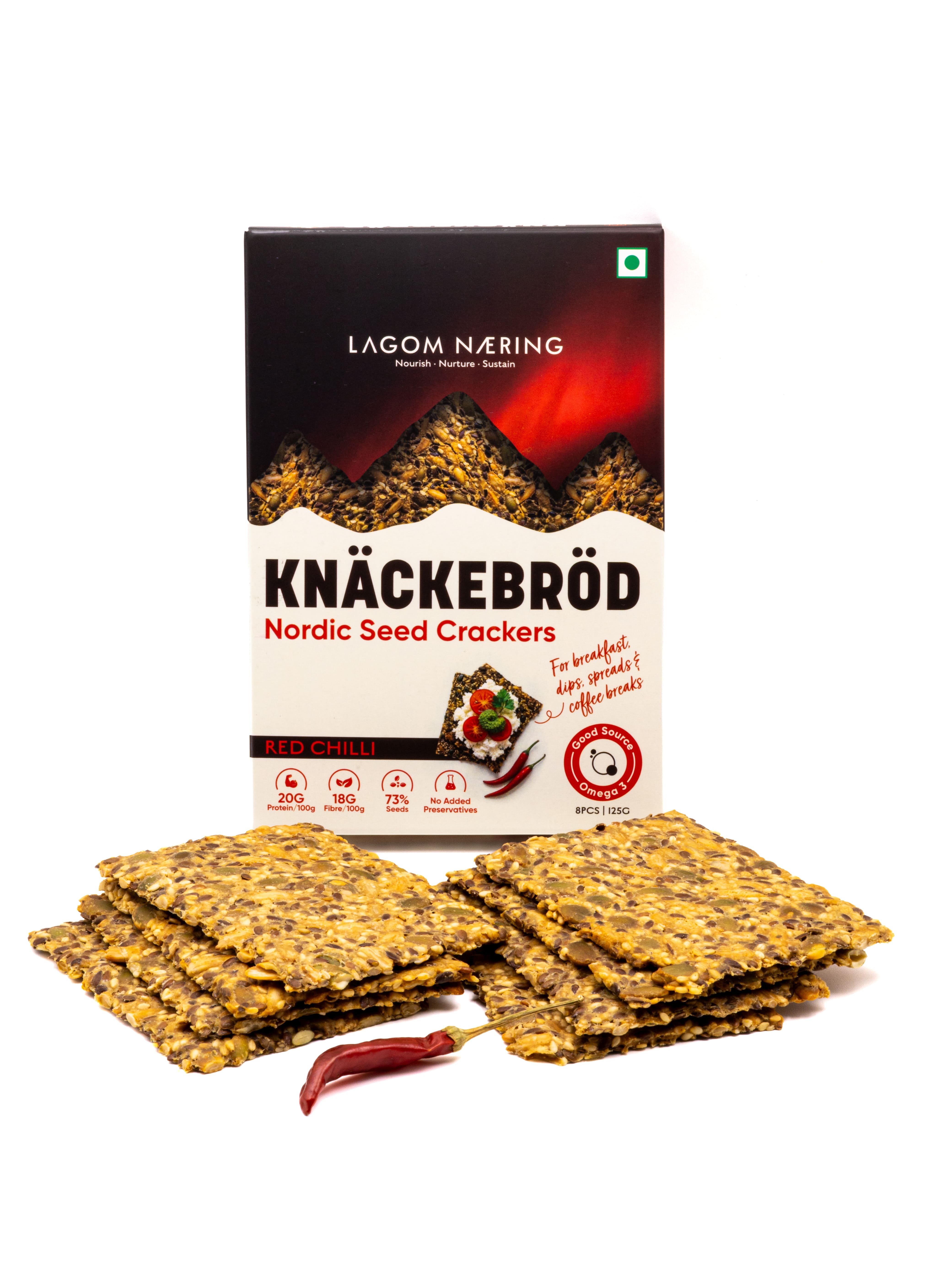 Red Chilli Nordic Seed Crackers