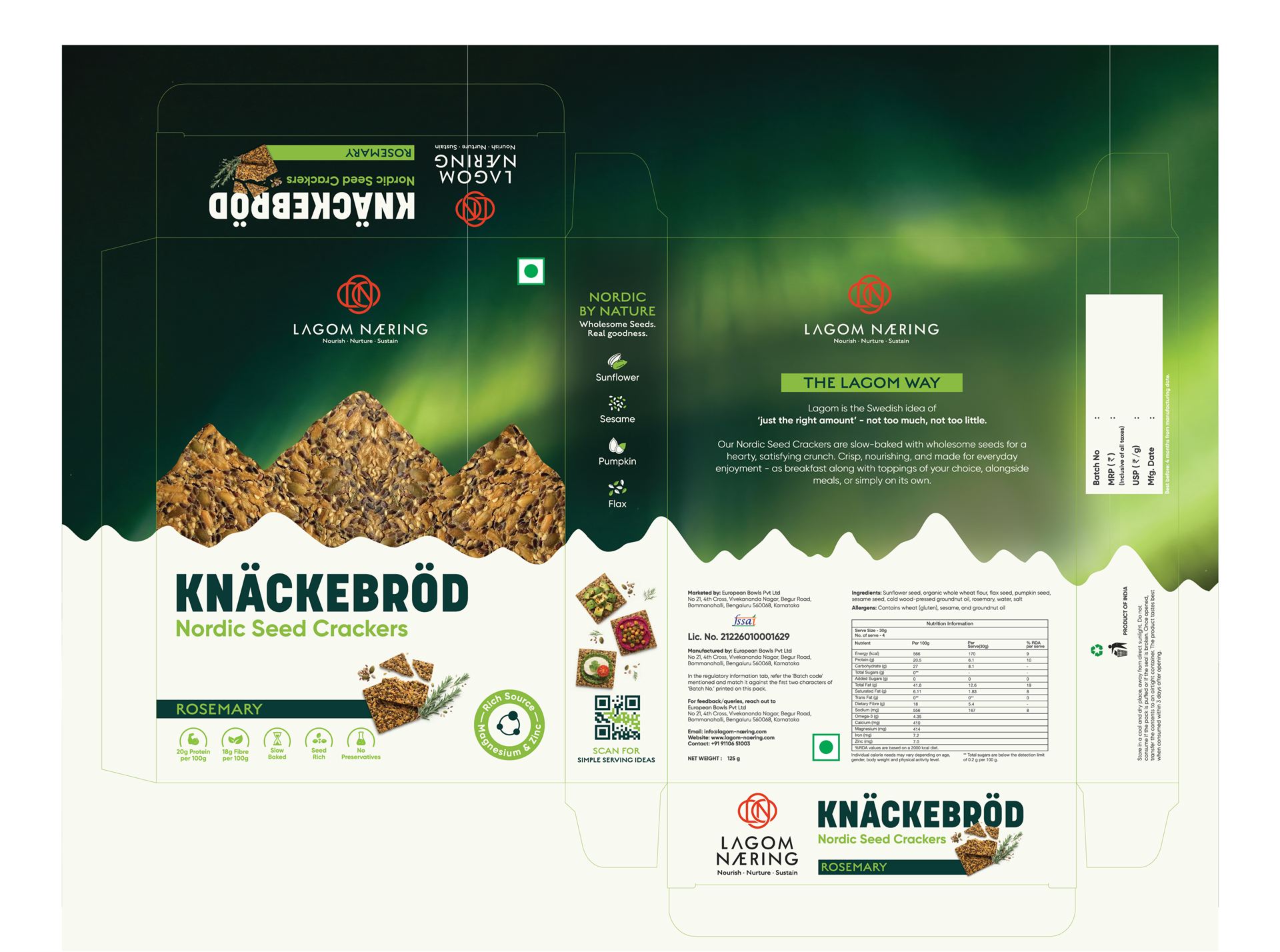 Rosemary Nordic Seed Crackers